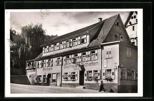 AK Altensteig /Schwarzwald, Gasthaus u. Pension zum Schatten, Inh. Wilhelm Luz