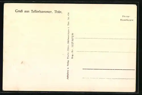 AK Tellerhammer, Ortspartie mit Strasse