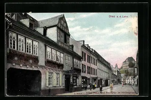 AK Diez a. d. Lahn, Wilhelmstrasse und Gasthaus Zum Grünen Lamm