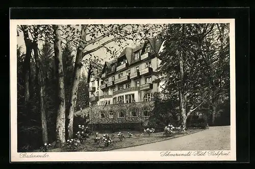 AK Badenweiler, Schwarzwald-Hotel, Parkfront