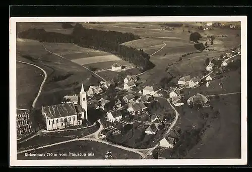 AK Rickenbach, Gesamtansicht vom Flugzeug aus