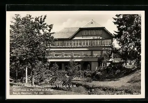 AK Muggenbrunn, Gasthaus und Pension zum Adler von A. Hablitzel