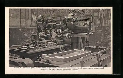 AK Hannover-Linden, Hanomag, Fabrikarbeiter an der Maschine