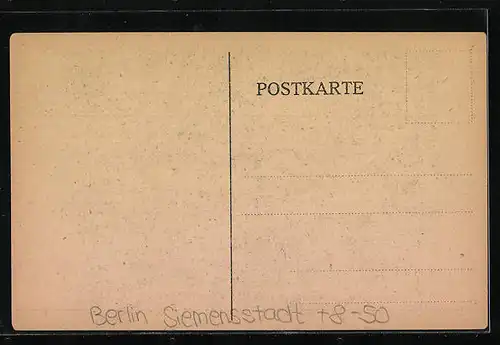 Künstler-AK Berlin-Siemensstadt, Siemens & Halske AG, Fabrikarbeiter in der Grossstanzerei