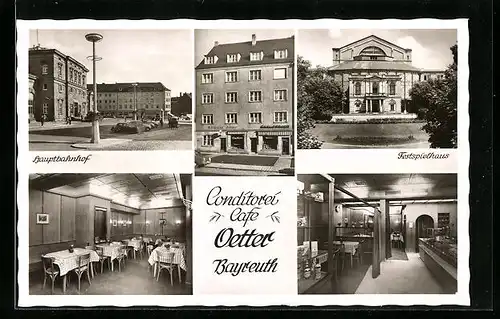 AK Bayreuth, Konditorei-Cafe Oetter, Bahnhofstrasse 8, Innenansichten