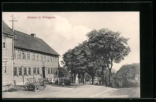 AK Hohegeiss, Strassenpartie mit Gebäudeansicht