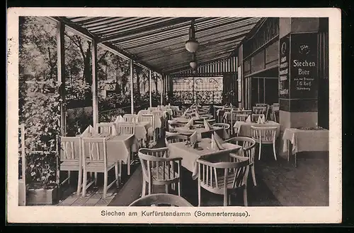 AK Berlin-Charlottenburg, Siechen am Kurfürstendamm, Sommerterrasse