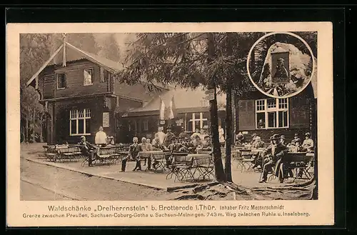 AK Brotterode i. Thür., Waldschänke Dreiherrnstein, Inh.: Fritz Messerschmidt