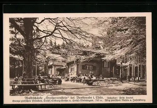 AK Brotterode i. Thür., Waldschänke Dreiherrenstein, Inh.: Fritz Hertel