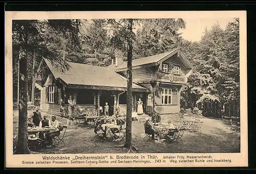 AK Brotterode i. Thür., Waldschänke Dreiherrnstein, Inh.: Fritz Messerschmidt