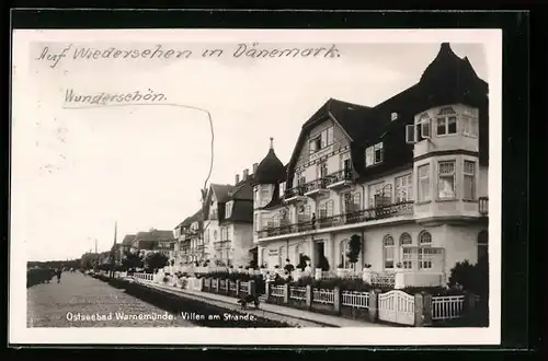 AK Warnemünde /Ostsee, Strandvillen mit Strasse