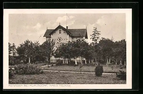 AK Rehagen b. Klausdorf, Villa mit Garten