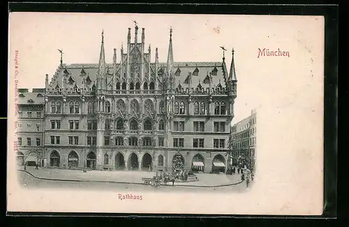 Relief-AK München, Partie am Rathaus