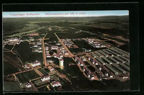 AK Grafenwöhr, Truppenlager vom Ballon aus