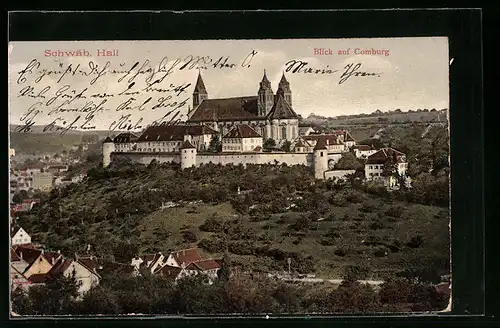 AK Schwäb. Hall, Blick auf Comburg