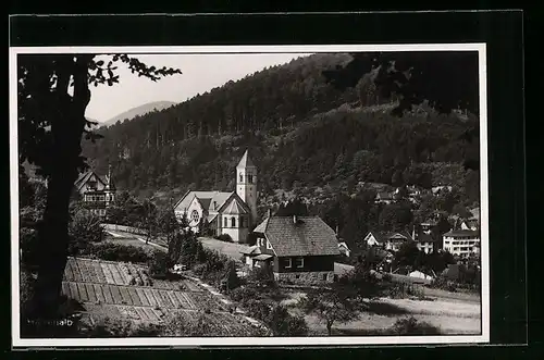 AK Herrenalb, Ortspartie mit Kirche