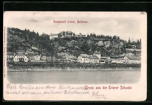 AK Trier /Trierer Schweiz, Restaurant Lieser Bellevue