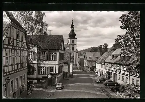 AK Gersfeld / Rhön, Marktplatz mit Kirchblick