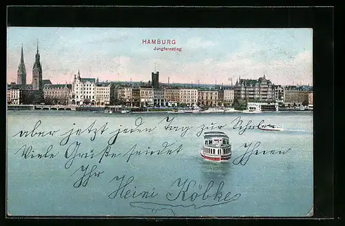 AK Hamburg-Neustadt, Jungfernstieg-Panorama