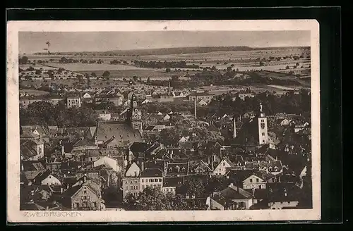 AK Zweibrücken, Teilansicht aus der Vogelschau