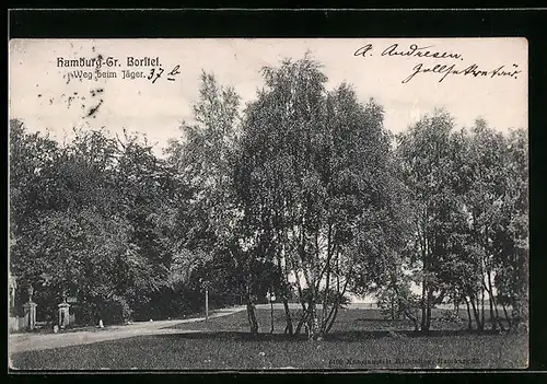 AK Hamburg-Gr. Borstel, Weg beim Jäger