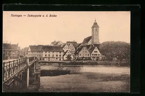 AK Nürtingen, Neckarpartie an der Brücke