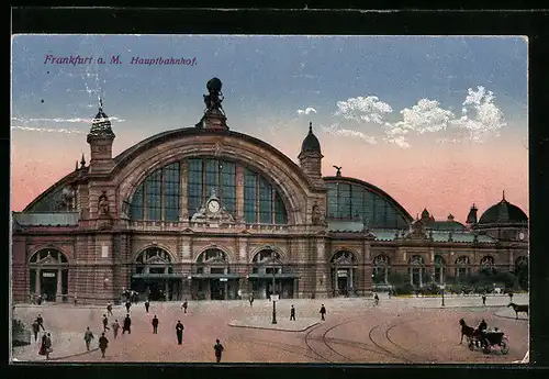 AK Frankfurt, Abendstimmung am Hauptbahnhof