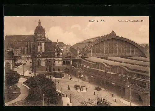 AK Köln, Partie am Hauptbahnhof