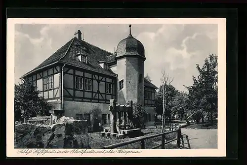 AK Oberlössnitz, Schloss Hoflössnitz mit alter Weinpresse