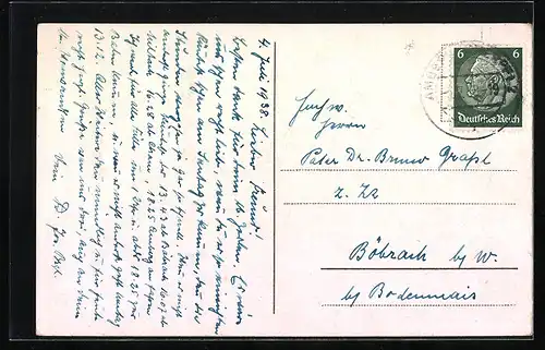 AK Amberg, Ortsansicht mit Stadtbrille