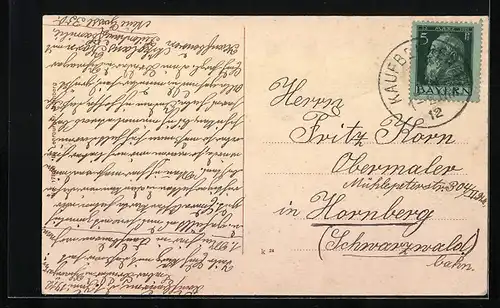 AK Kaufbeuren, Gebirgs- und Stadtpanorama