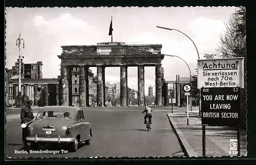 AK Berlin, Grenze am Brandenburger Tor