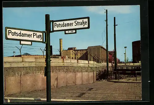 AK Berlin, Grenze an Potsdamer Platz und Potsdamer Strasse