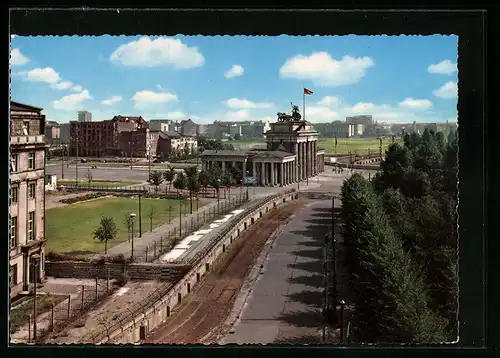 AK Berlin, Blick zum Brandenburger Tor von Norden