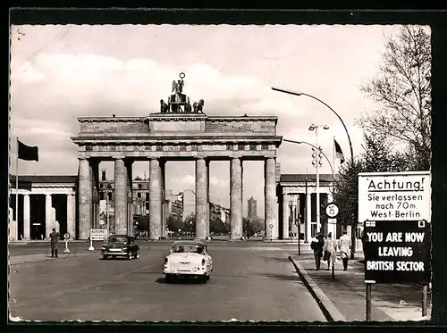 AK Berlin, Grenze am Brandenburger Tor