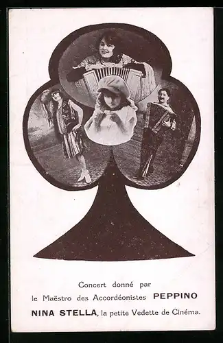 AK Akkordeonspieler Peppino und Filmstar Nina Stella