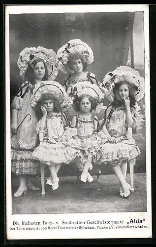AK Die kleinsten Tanz- und Soubretten-Geschwisterpaare Aida