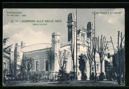 AK Milano, Esposizione 1906, Ingresso alle belle Arti