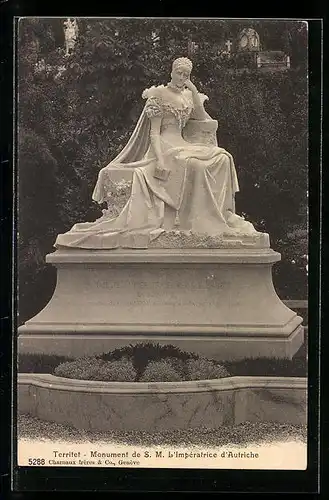 AK Territet, Monument der Kaiserin von Österreich, Sissi