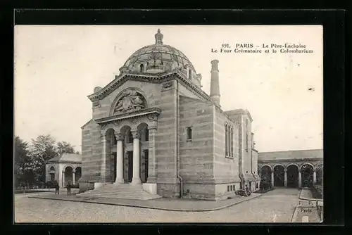AK Paris, Le Père-Lachaise, Le Four Crématoire et le Colombarium