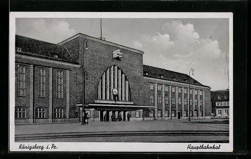 AK Königsberg, Ansicht vom Hauptbahnhof