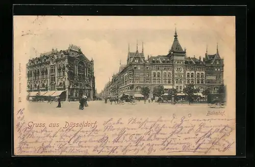 AK Düsseldorf, Partie am Bahnhofsplatz