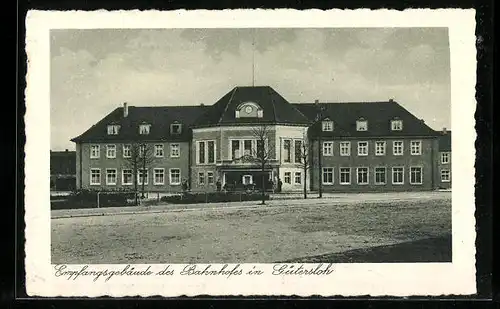 AK Gütersloh, Empfangsgebäude des Bahnhofes