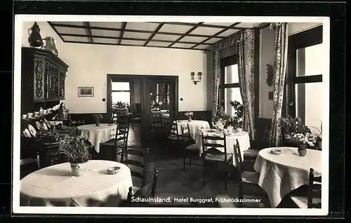 AK Schauinsland, Hotel Burggraf, Frühstückszimmer, Innenansicht