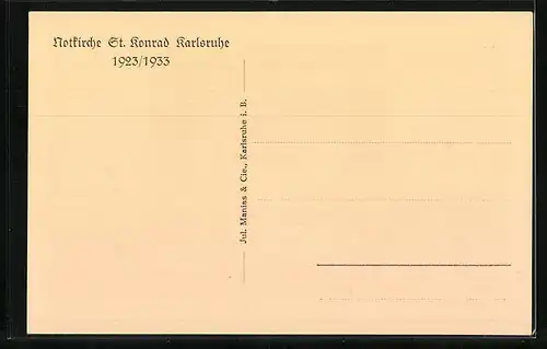 AK Karlsruhe, Notkirche St. Konrad 1923 /1933, Altar mit Blumen