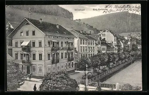 AK Wildbad, Hotel de Russie, König Karl-Strasse