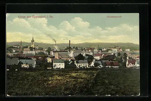 AK Eppendorf /Sa., Gesamtansicht aus der Vogelschau