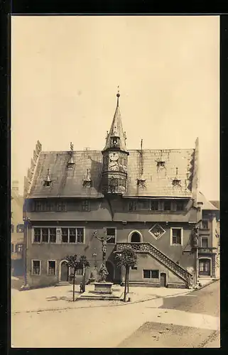 AK Ochsenfurt, Rathaus und Kruzifix
