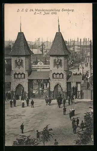 AK Hamburg, 24. Wanderausstellung der DLG 1910, Haupteingang