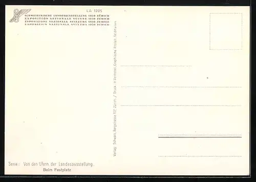 Künstler-AK Zürich, Schweizerische Landesausstellung 1939, beim Festplatz